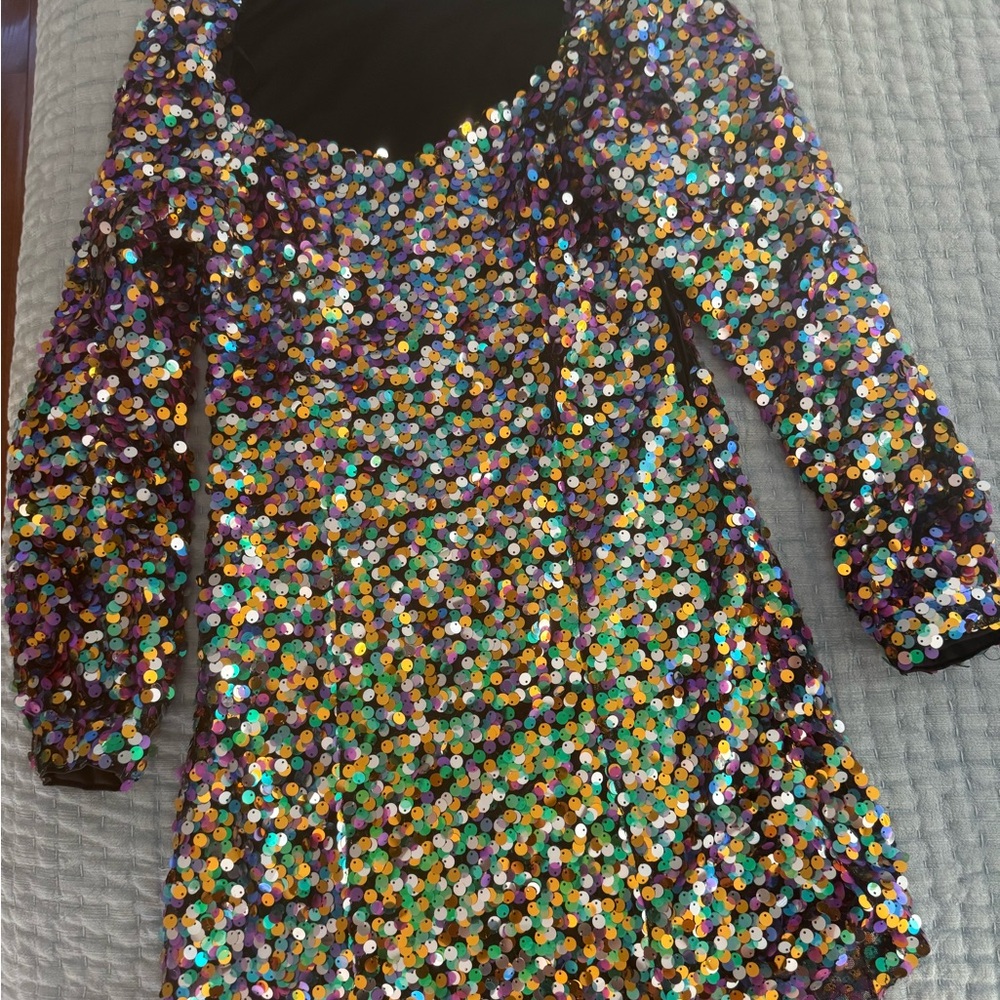 Zara Multicolor Sequin Mini Dress